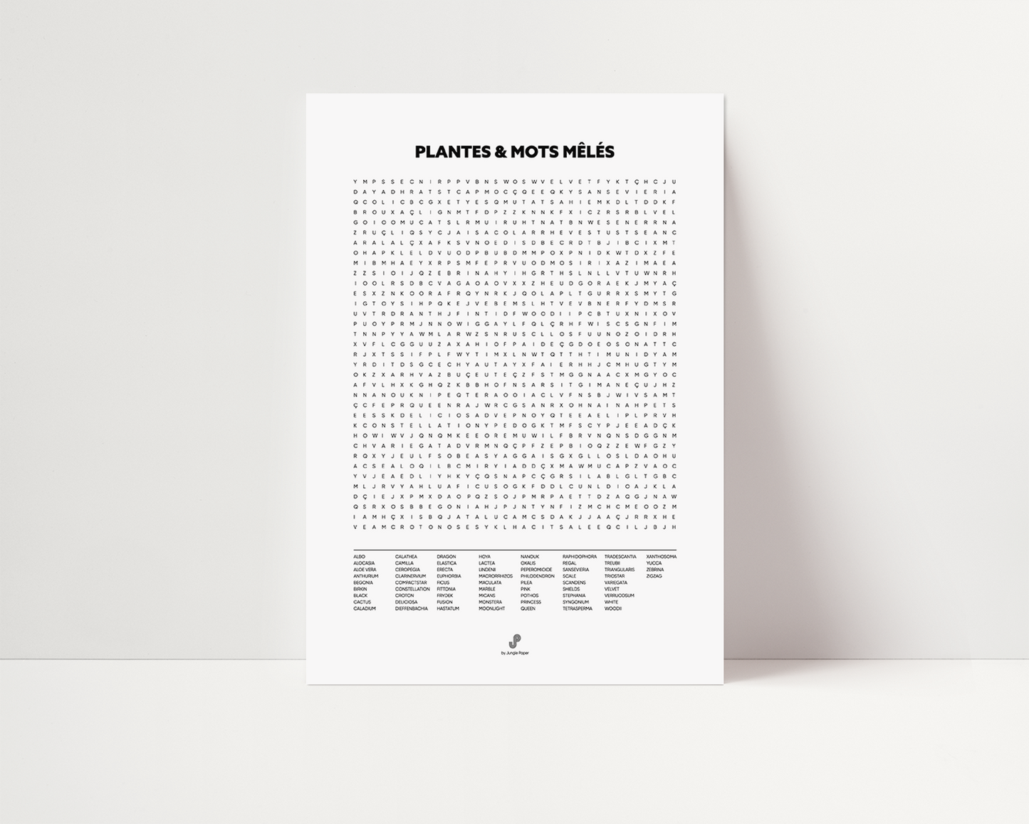 Affiche Mots mêlés Jungle Paper