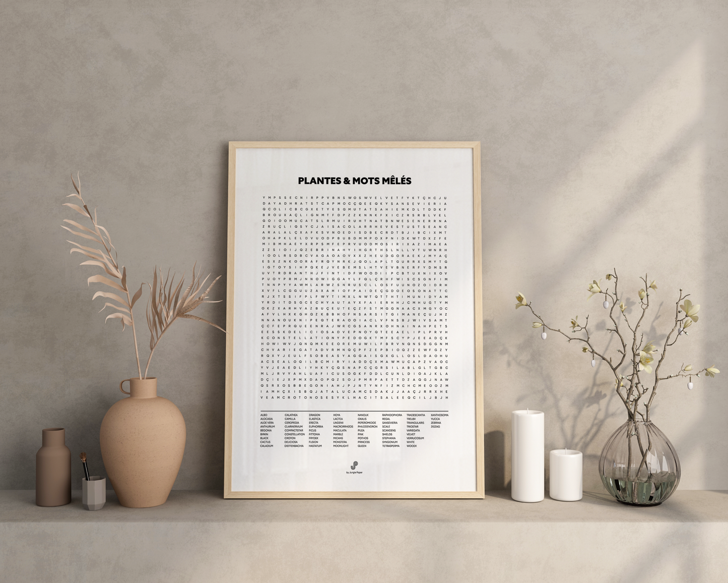 Affiche Mots mêlés Jungle Paper