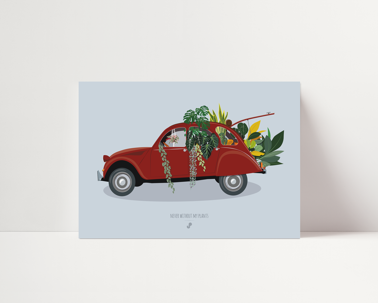 Affiche Voiture 2CV Plantes Jungle Paper