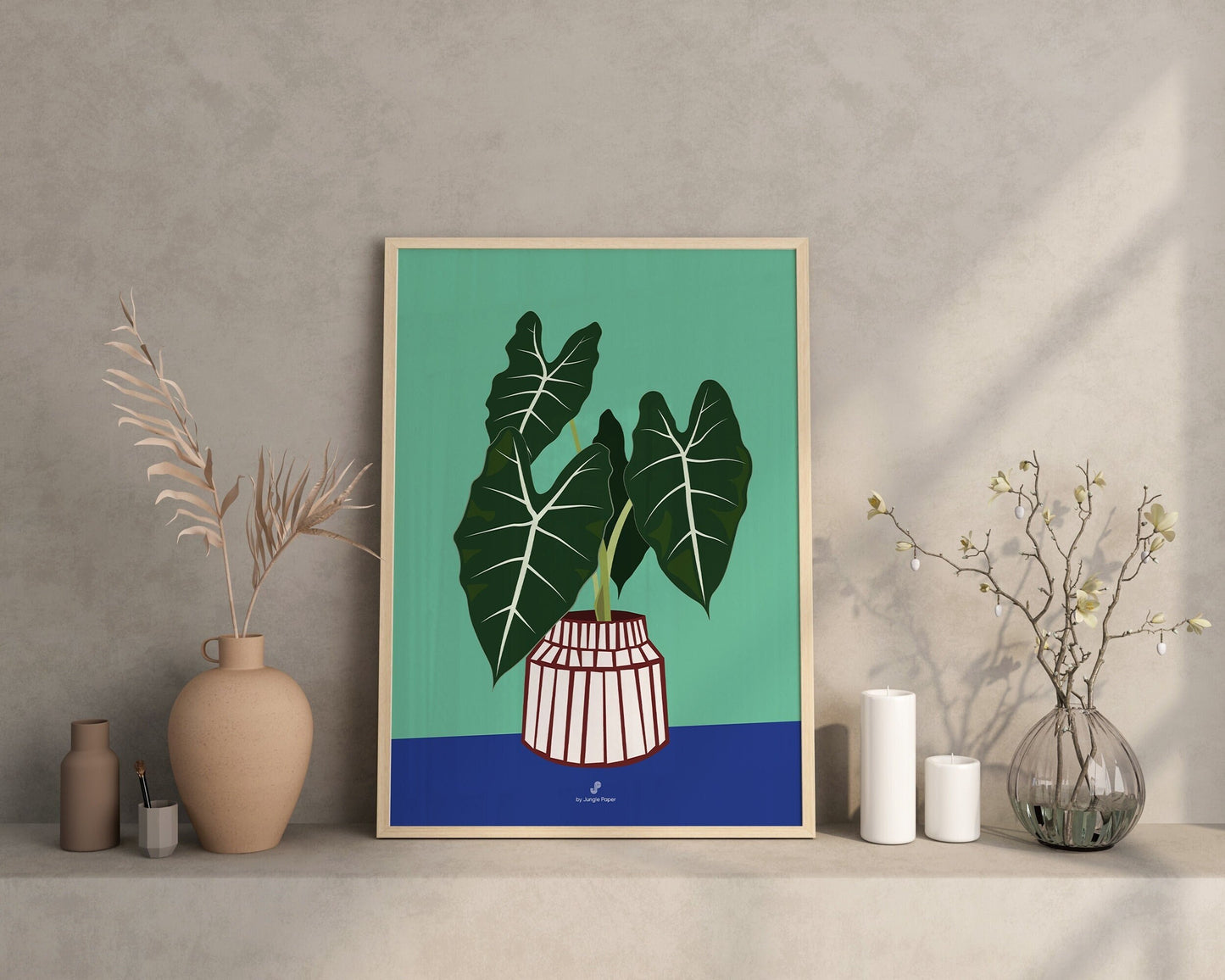 Affiche plante Alocasia Frydek Jungle Paper