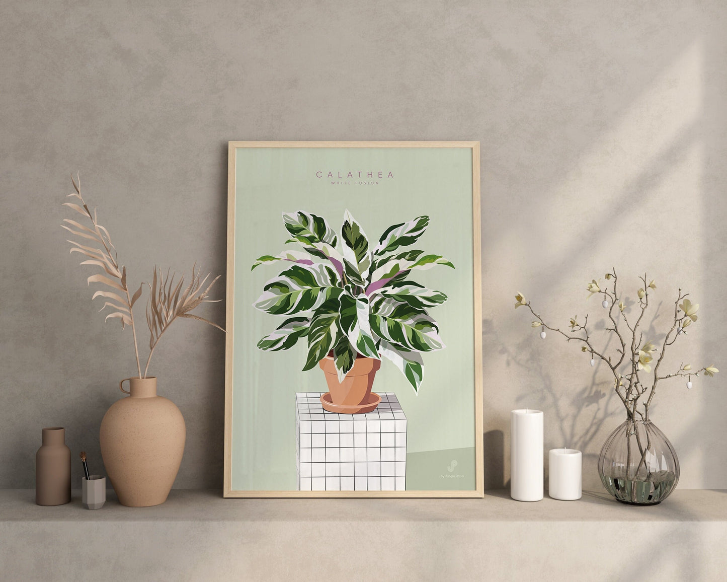 Affiche Calathea White Fusion Jungle Paper