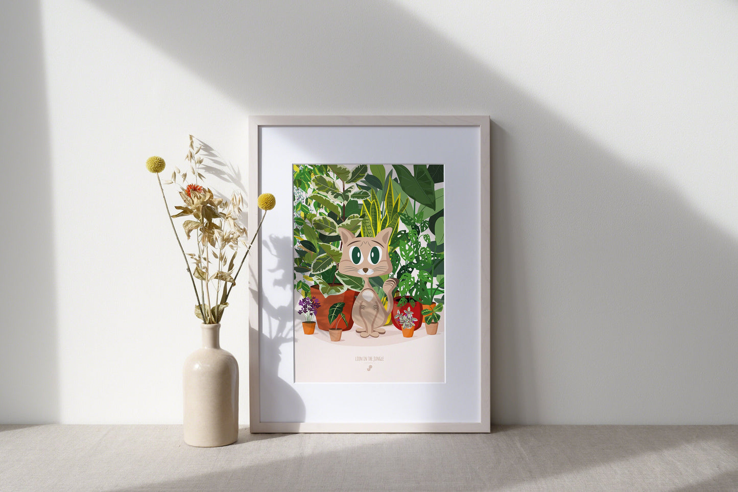 Affiche Chat Plantes Jungle Paper