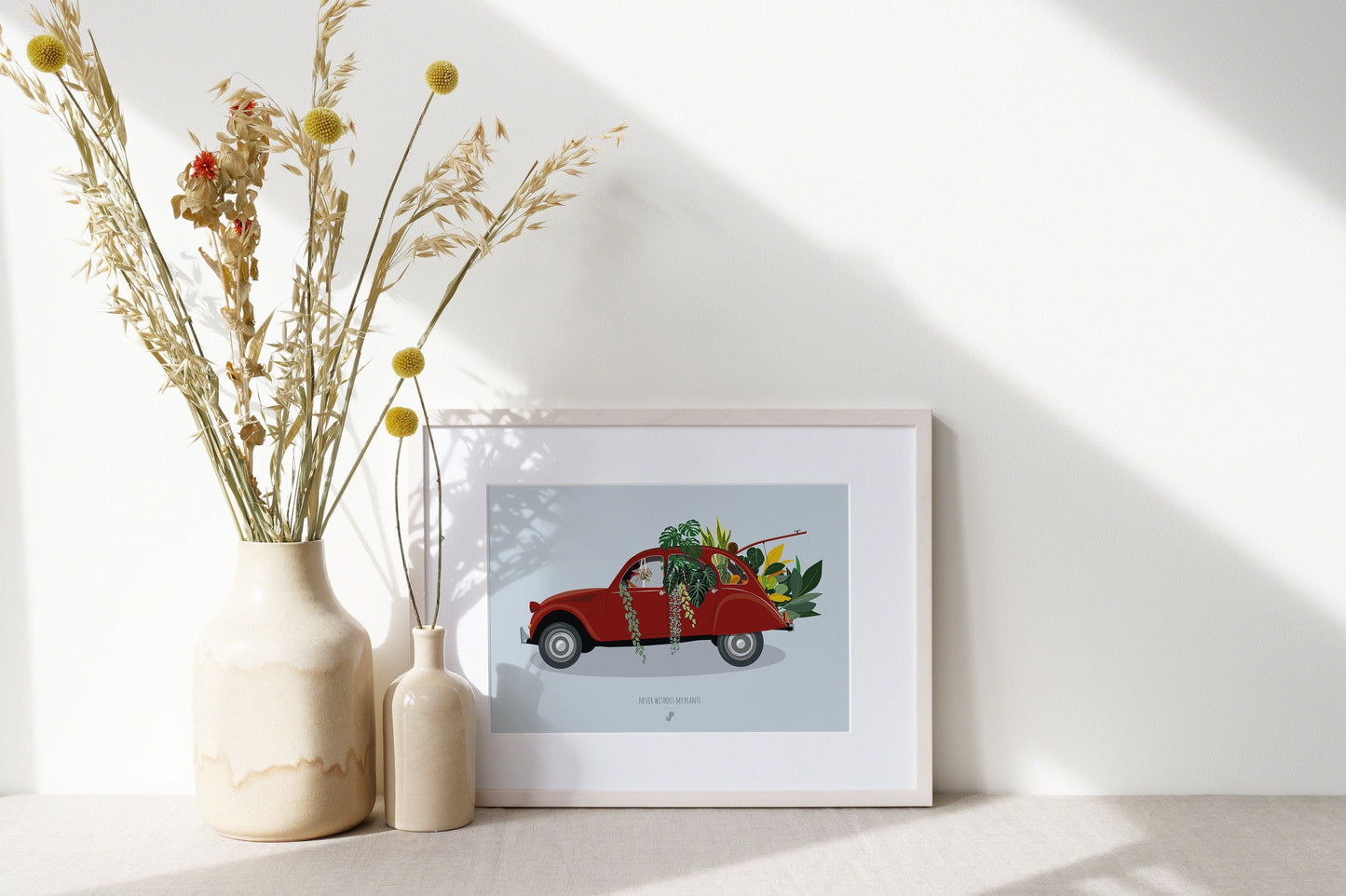 Affiche Voiture 2CV Plantes Jungle Paper