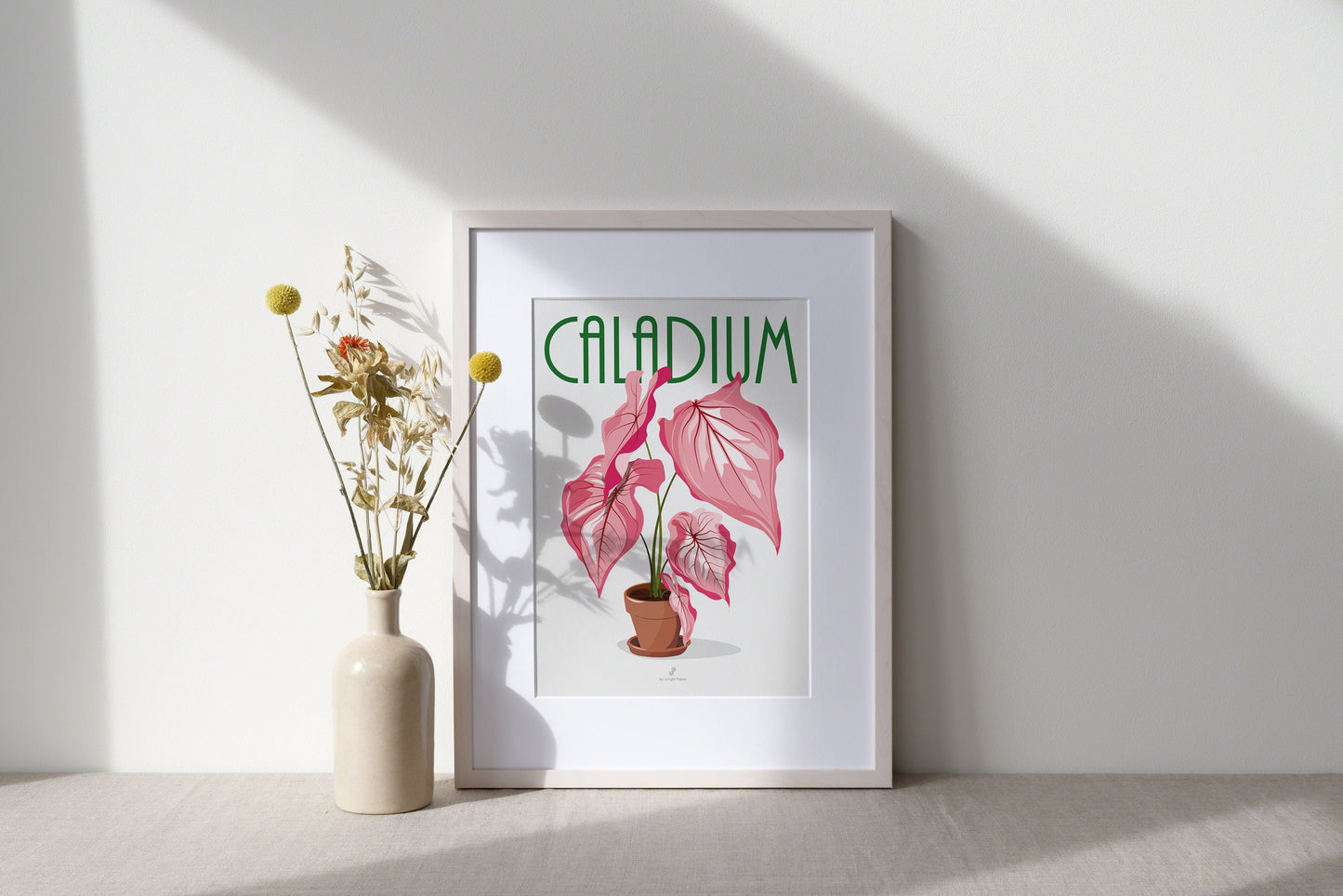 Affiche Caladium Rose Jungle Paper