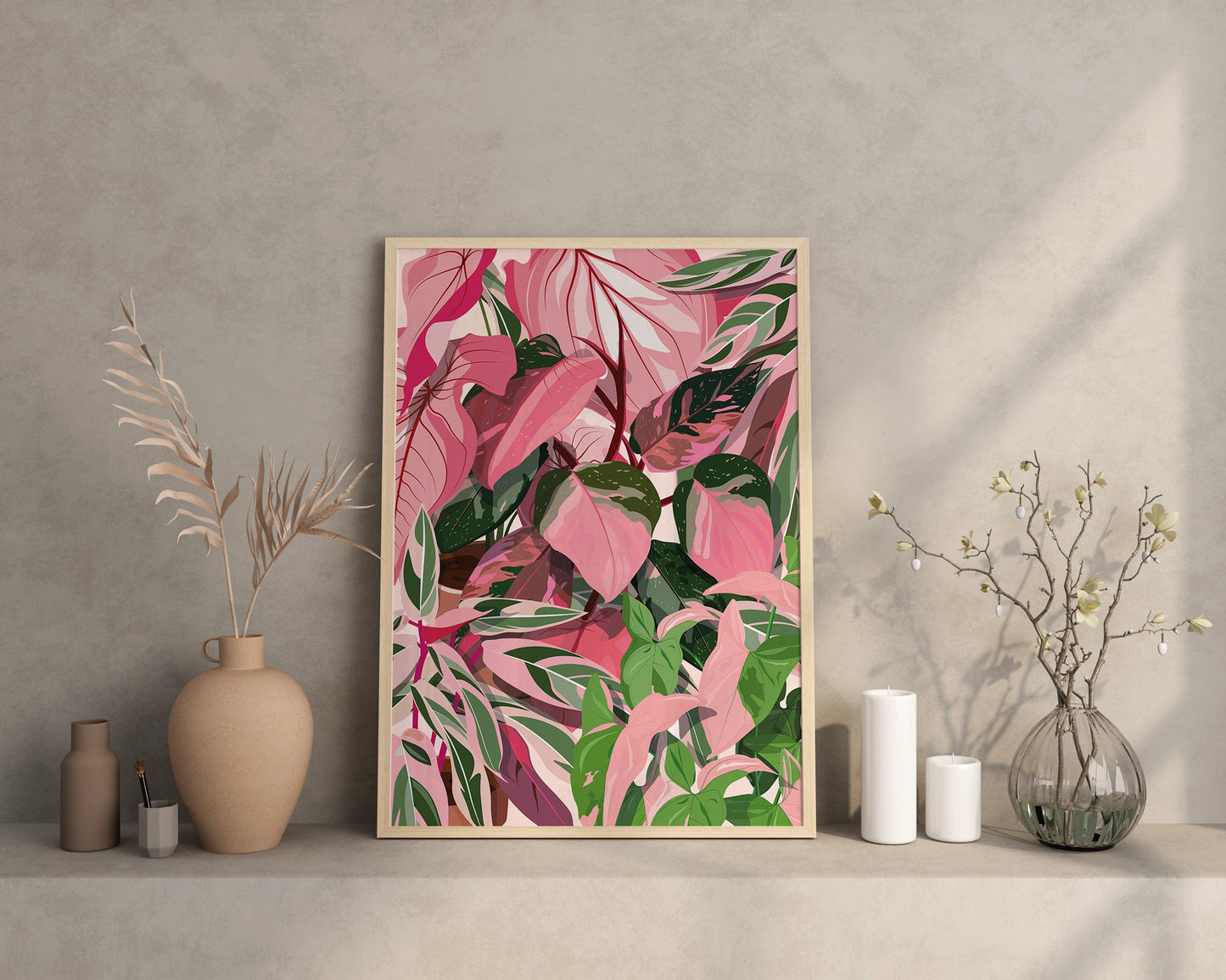 Affiche Philodendron Pink Princess Jungle Paper