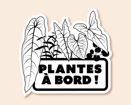 Autocollant voiture "Plantes à bord"