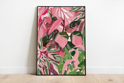 Affiche Philodendron Pink Princess Jungle Paper