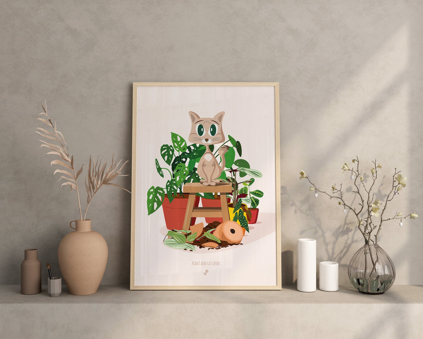 Affiche Plant And Cat Lover Jungle Paper