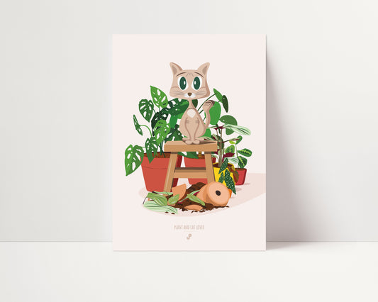 Affiche Plant And Cat Lover Jungle Paper